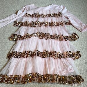 Crewcuts Pink and Gold Sequin Girls Dress